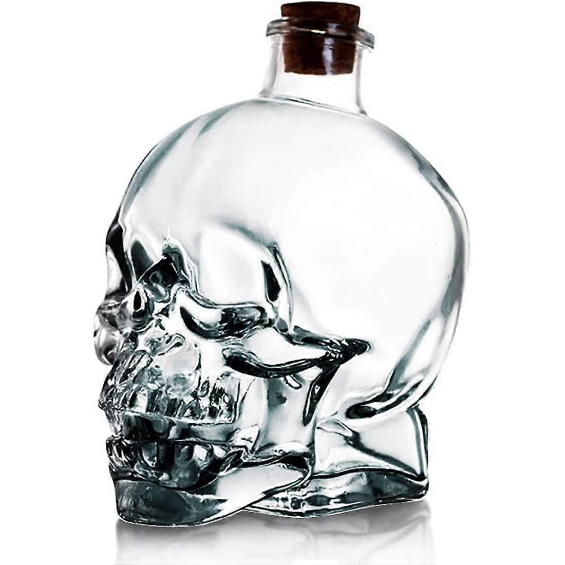 Skull Glass Karaffelflaske - Lufttæt prop til whisky, bourbon, juice, vand og Halloween-gave