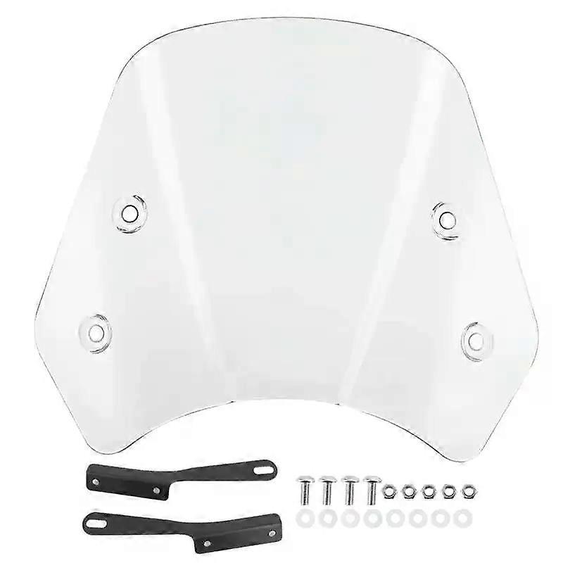 Universal Motorcycle Windshield Wind Deflector Screen With Mounting Bracket compatible for5-7in Retro Motorbike MAXP