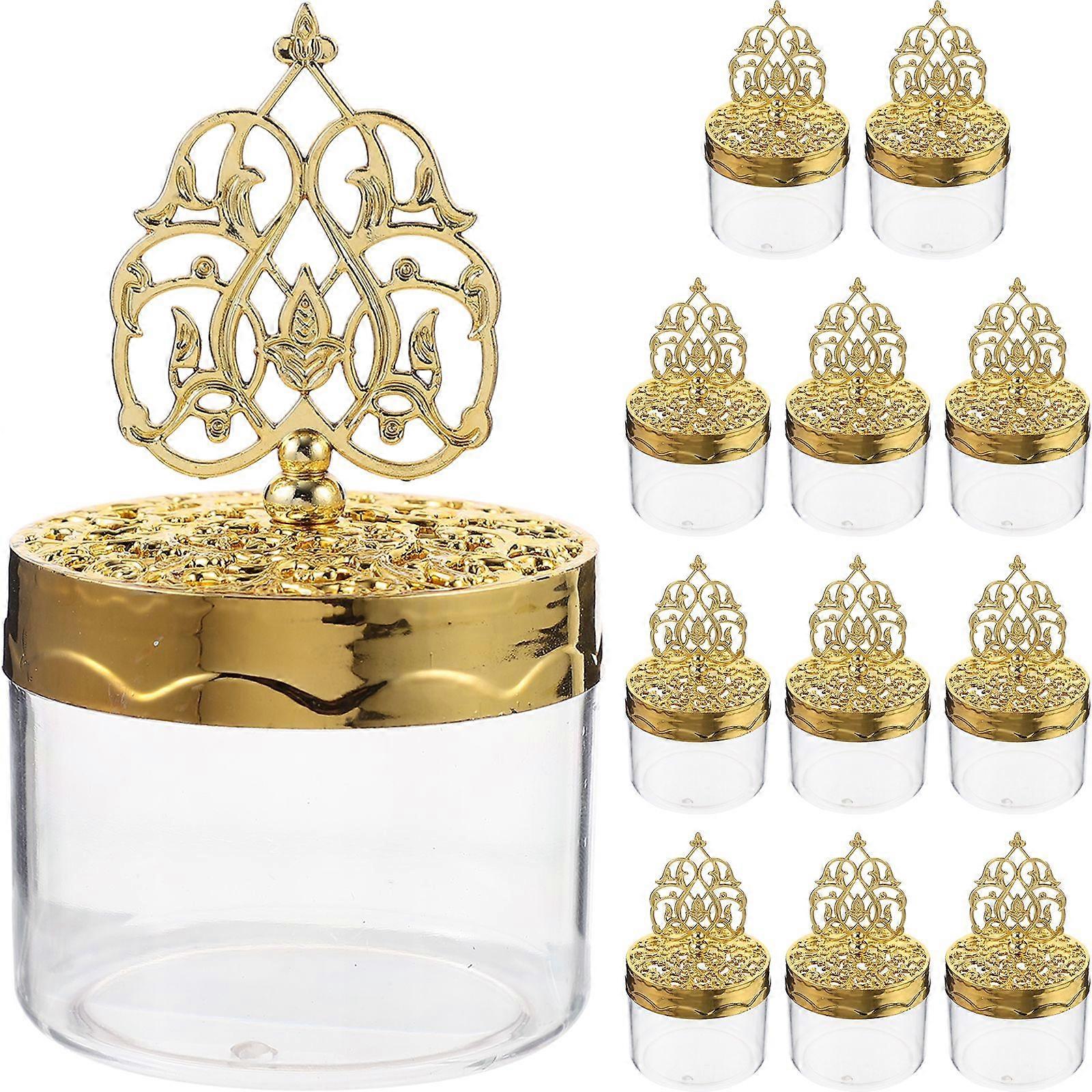 12pcs Candy Storage Box Wedding Candy Wrapping Box Transparent Candy Boxes with Lids