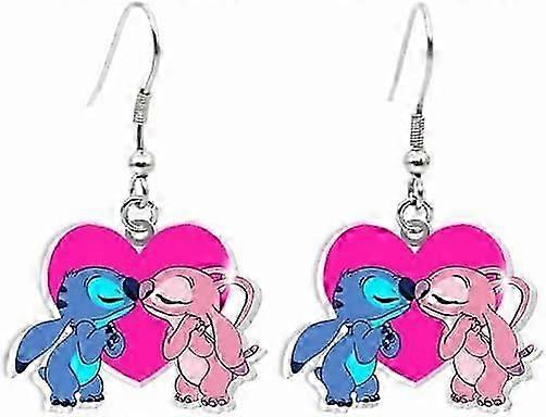 스티치 선물 Ohana 귀걸이 Ohana 의미 가족 스티치 쥬얼리 스티치 애호가 선물 스티치 팬 선물 생일 선물 여성 소녀