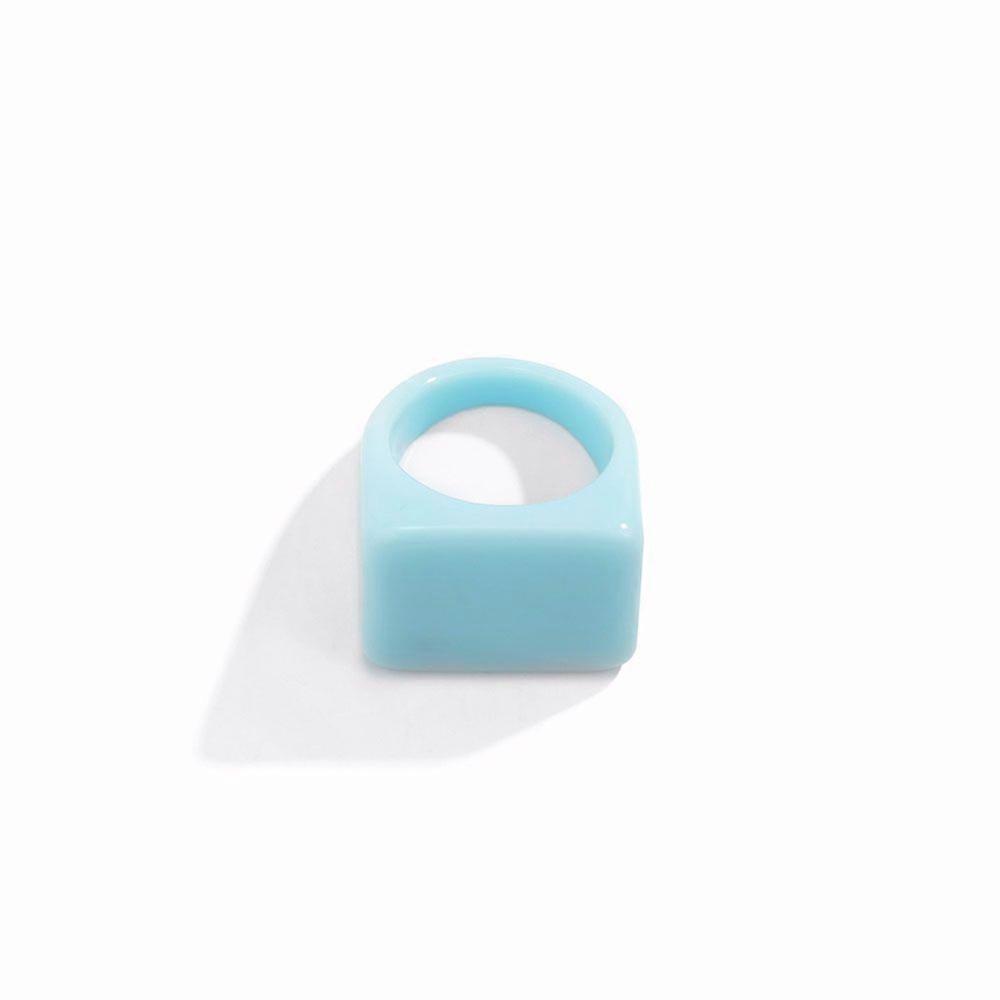 Dívky mramorování pevná barva geometrické robustní pryskyřice prsteny módní šperky prsty prsteny prsty