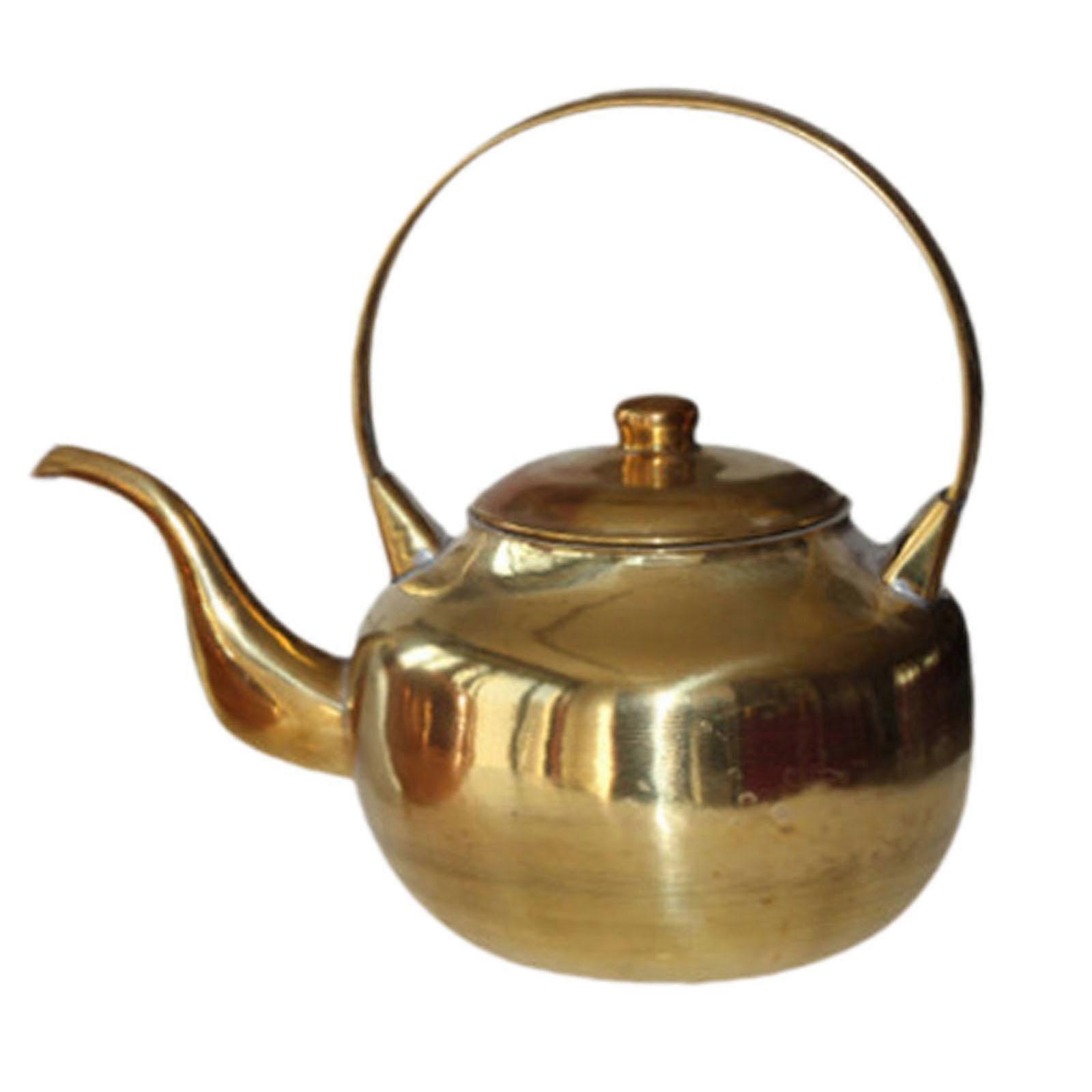 Coffee Pot Copper Kettle,1.2L Top Handle Kung Fu Tea Pot,Retro Copper Teapot