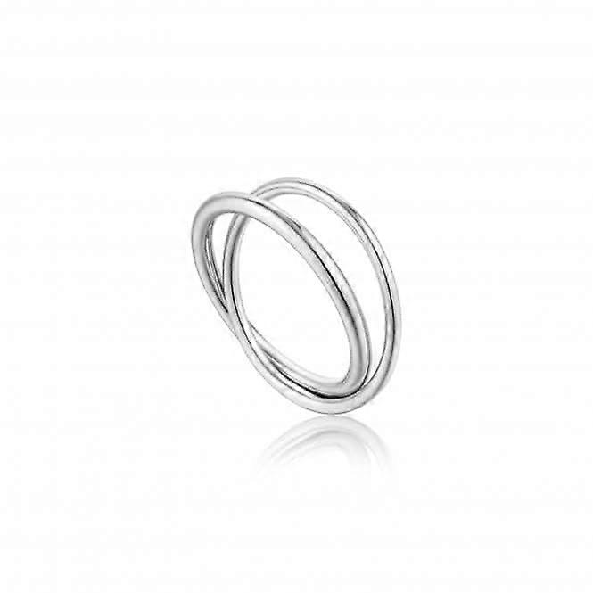 Silver Rhodium Plated Modern Double Wrap Ring R002-01H