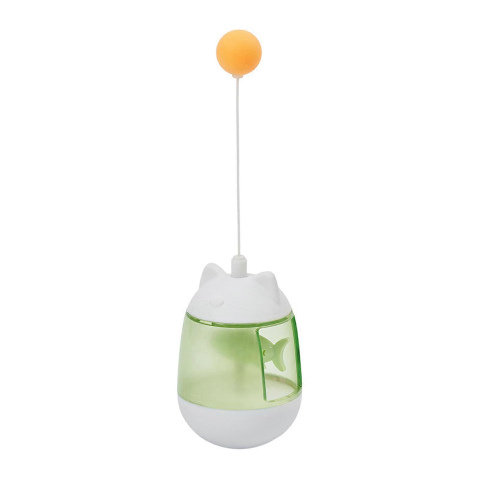 Tumbler Balanced Cylinder Cat Toy Funny Automatic Rotating Balance Swing Toy for Cat Kittys Exercise Chasing Puzzle Green