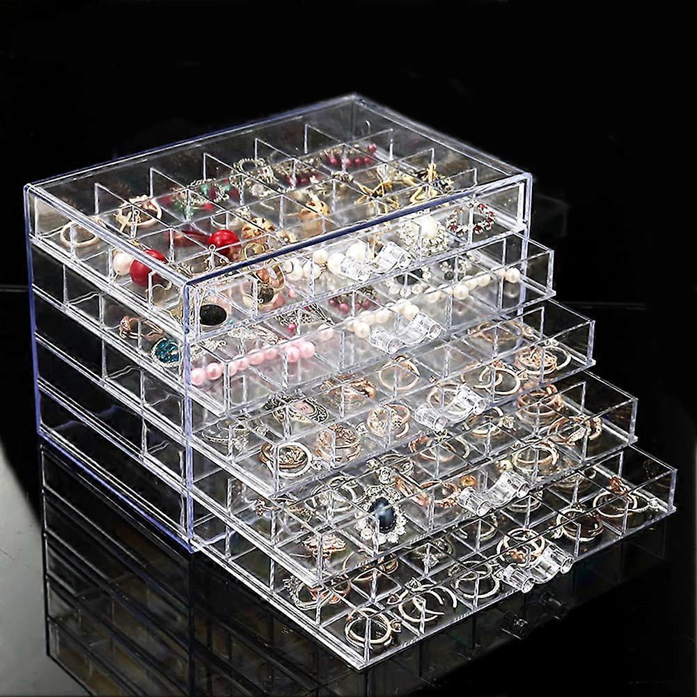 Acrylic Clear Earring Storage Box Organizer for Jewelry, 1 Box, Compact Design, Ideal Gift for Women