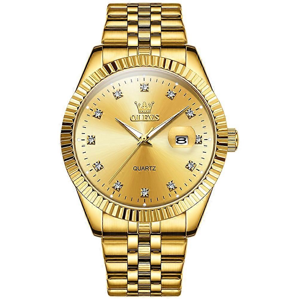 OLEVS 5526 Men Diamond Set Luminous Waterproof Quartz Watch