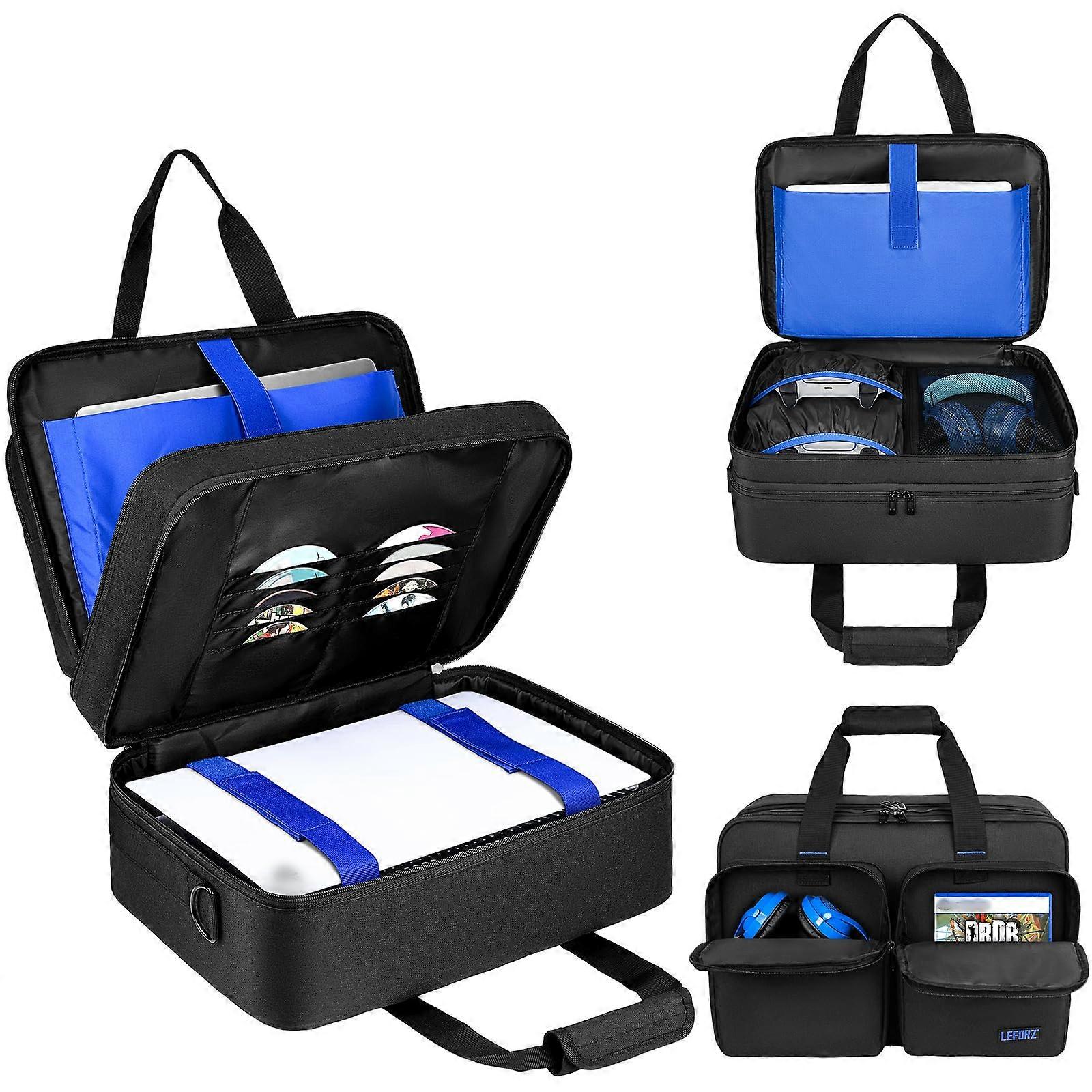 PS5 Travel Storage Case - Protective Carry Bag for Console, Controllers & 15.6" Laptop