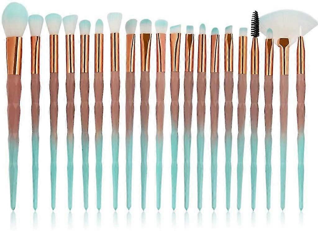 20pcs Makeup Brush Set, Premium Brushes(brown & Turquoise)