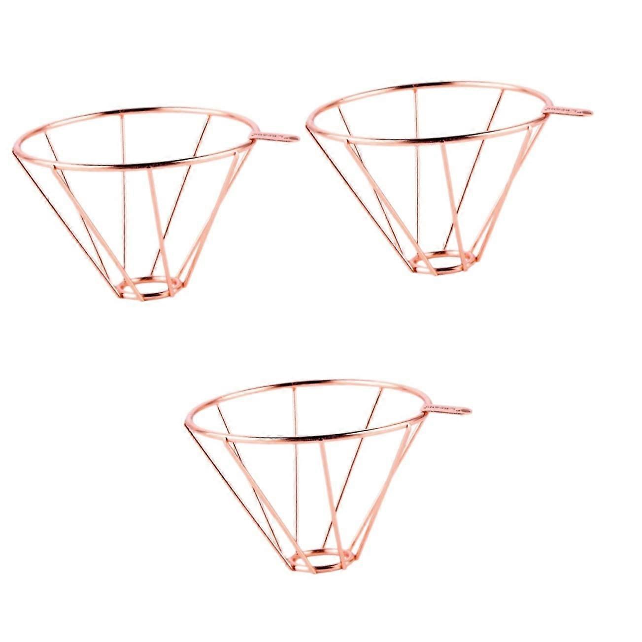 3pcs Stainless Steel Coffee Filter Holder Dripper with Reusable Filters and Strainer for Coffee Brewing