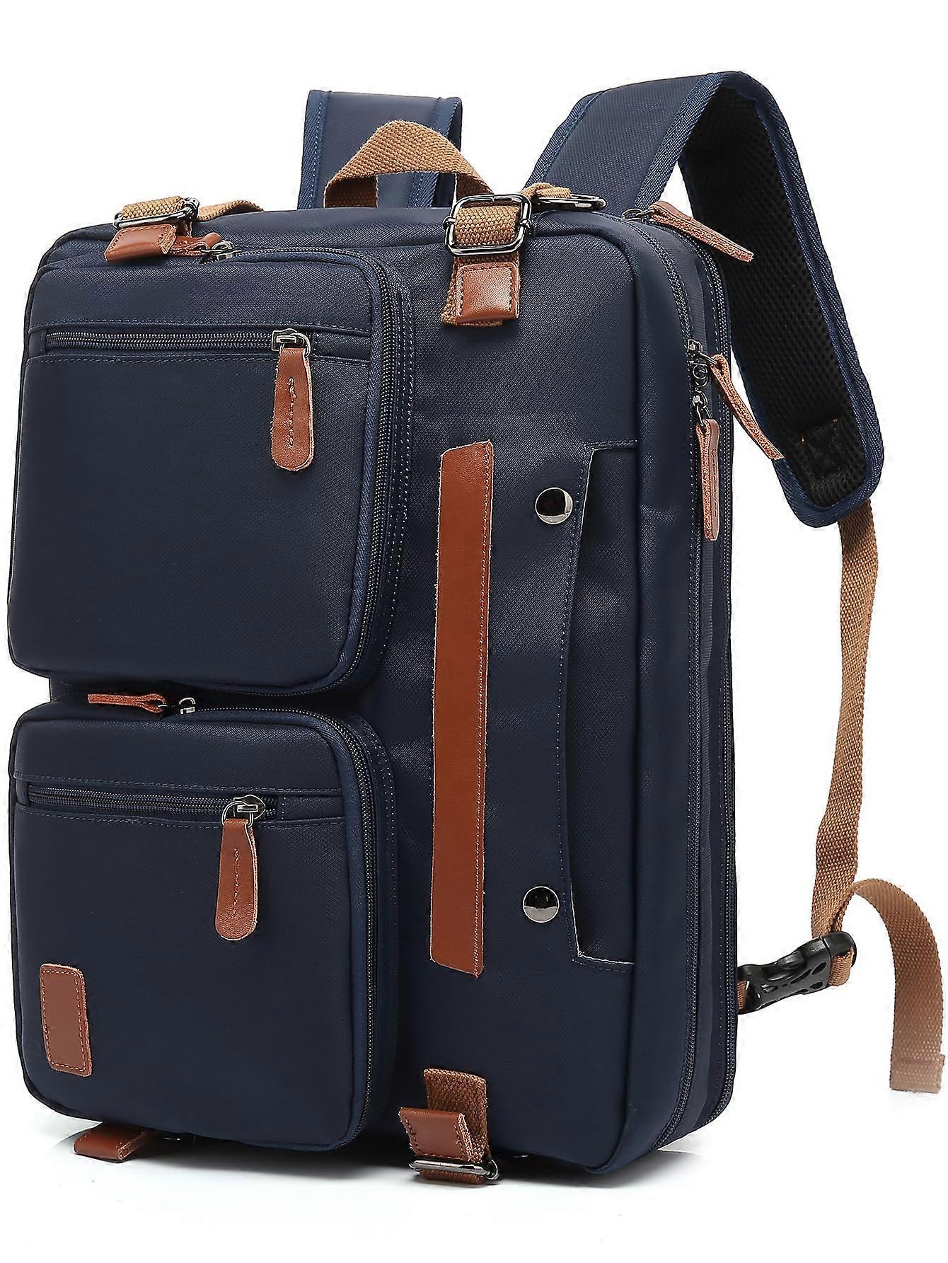 Blue Laptop Bag for 17.3 Inch Laptop, Durable Work Backpack, Stylish Computer Case with Multiple Pockets