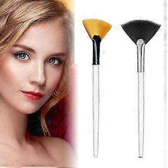 Mascarilla facial Fan Brush - Aplicador de mascarilla facial de cerdas naturales para tratamientos de peeling ácido, mascarillas (2 piezas)