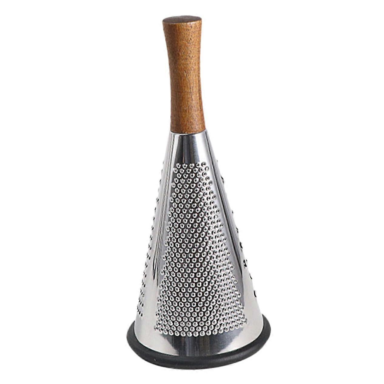 Kitchen Grater Metal Cheese Grater Manual Vegetable Grater Ginger Grater Conical Wood Handle