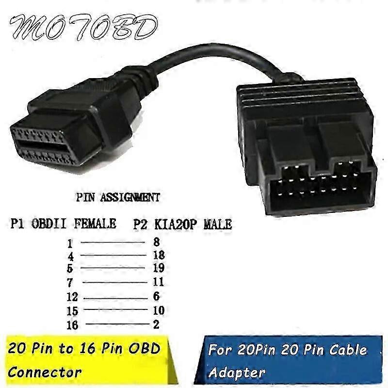 Καλώδιο OBDTool OBD-II για Kia 20 καρφίτσα στο διαγνωστικό εργαλείο προσαρμοστών 16 καρφιτσών