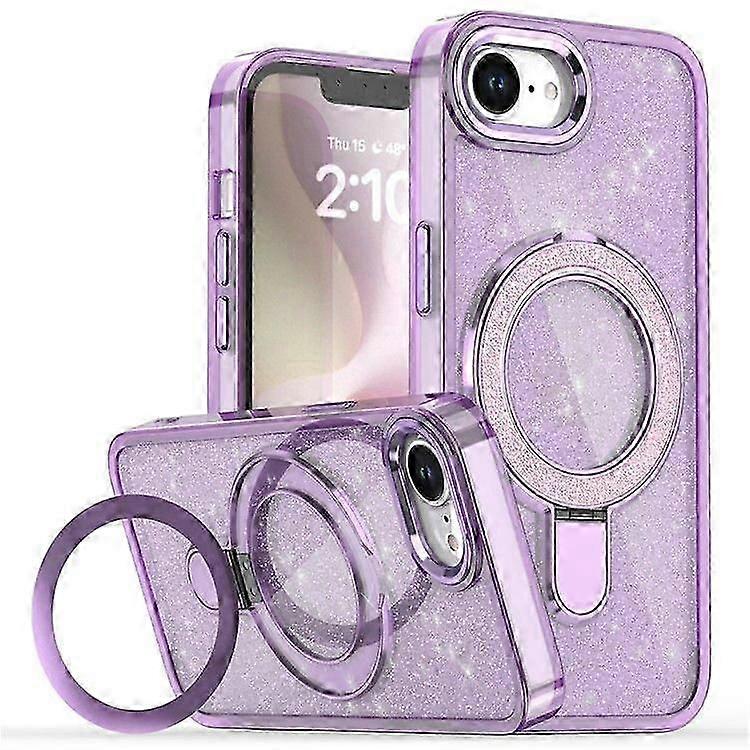 For iPhone 16e Case Glitter Design TPU + PC Kickstand Phone Protector