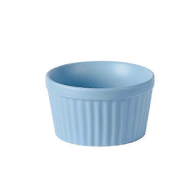 JiaWei Blue Πορσελάνινα Σουφλέ, Ramekins για Σουφλέ, Creme Brulee και Παγωτό jO7
