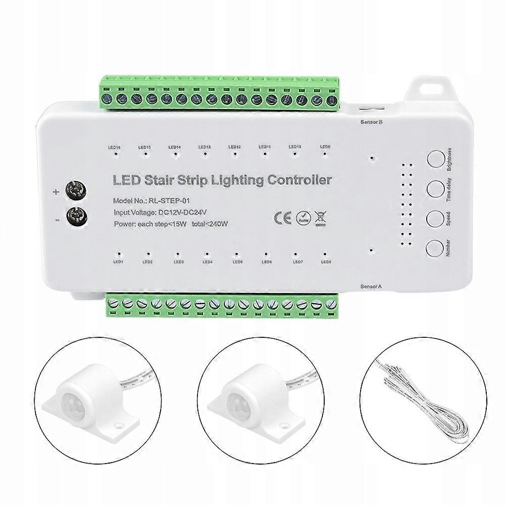 Staircase Controller 16 Steps 12-24v 240w Pir Detectors