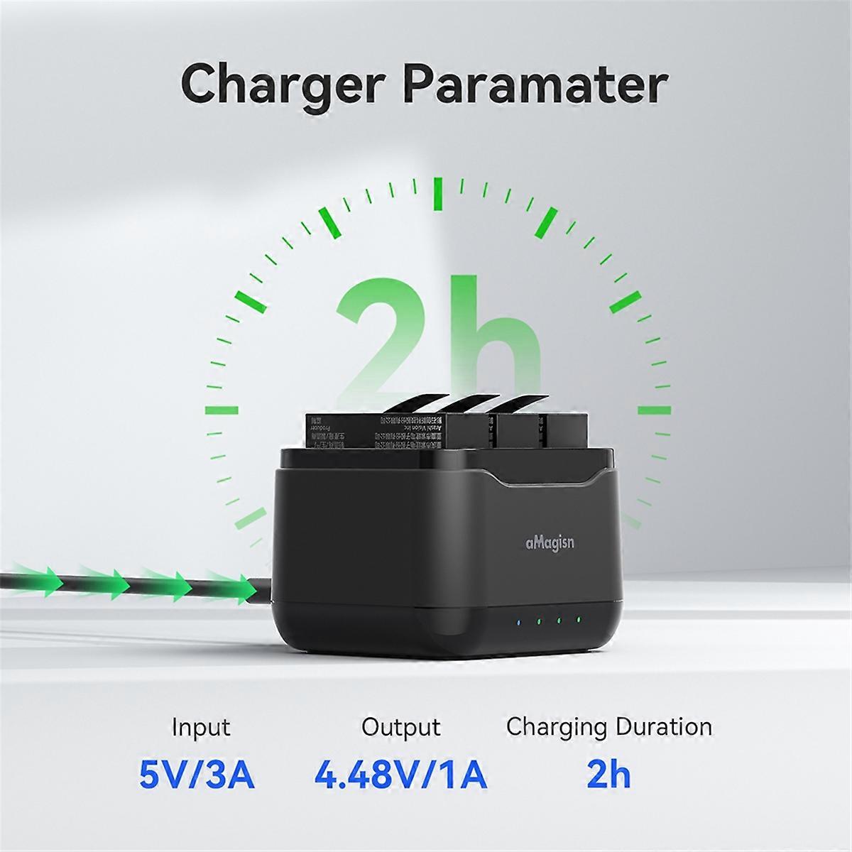 AMAGISN Portable Quick Charger Battery Charging Hub for Insta360
