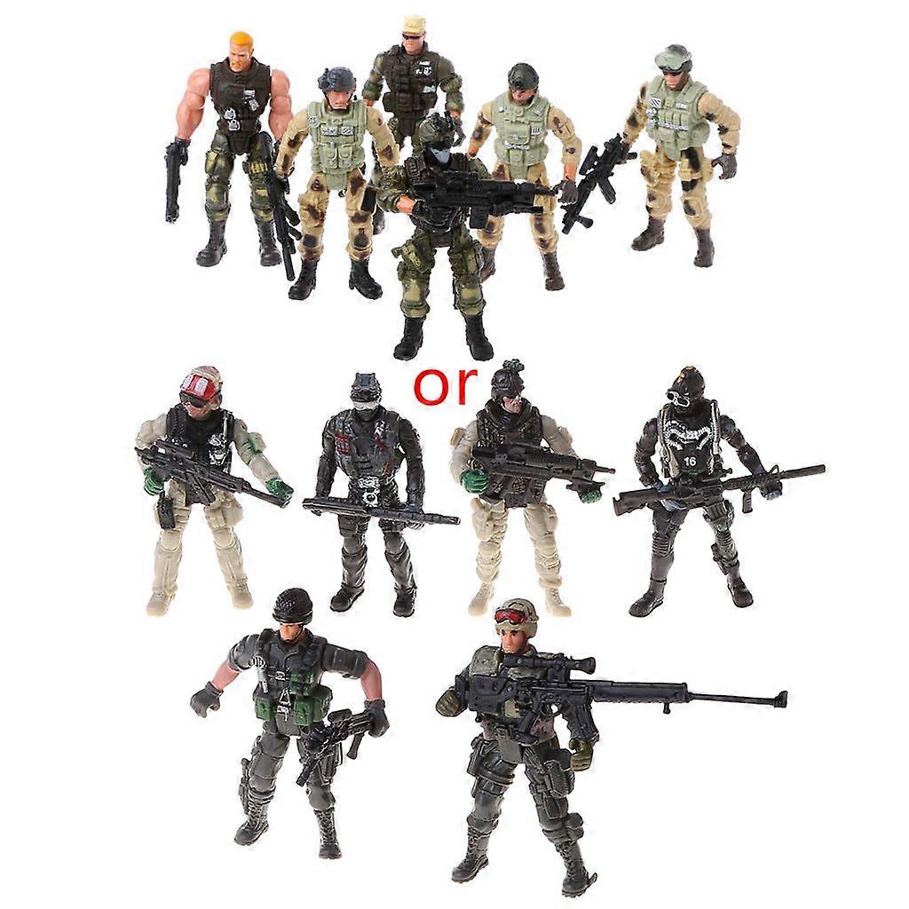 6Pcs/Set Action Figure Army Soldiers Toy with Weapon Military Figures Child Toy