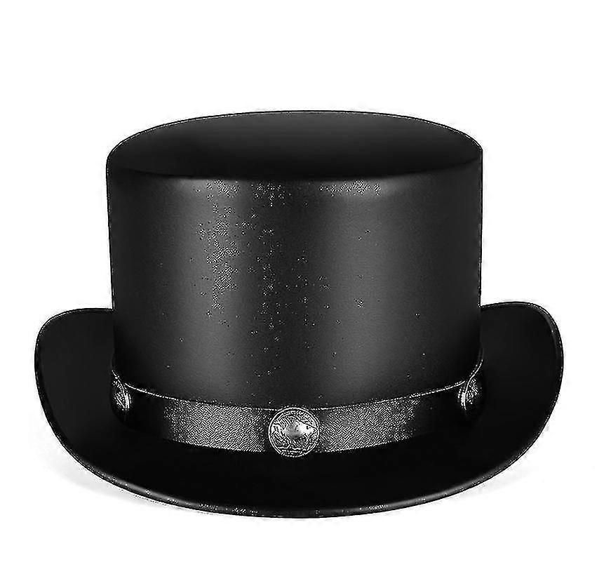 Unisex Punk Pu Leather Panama Jazz Hat