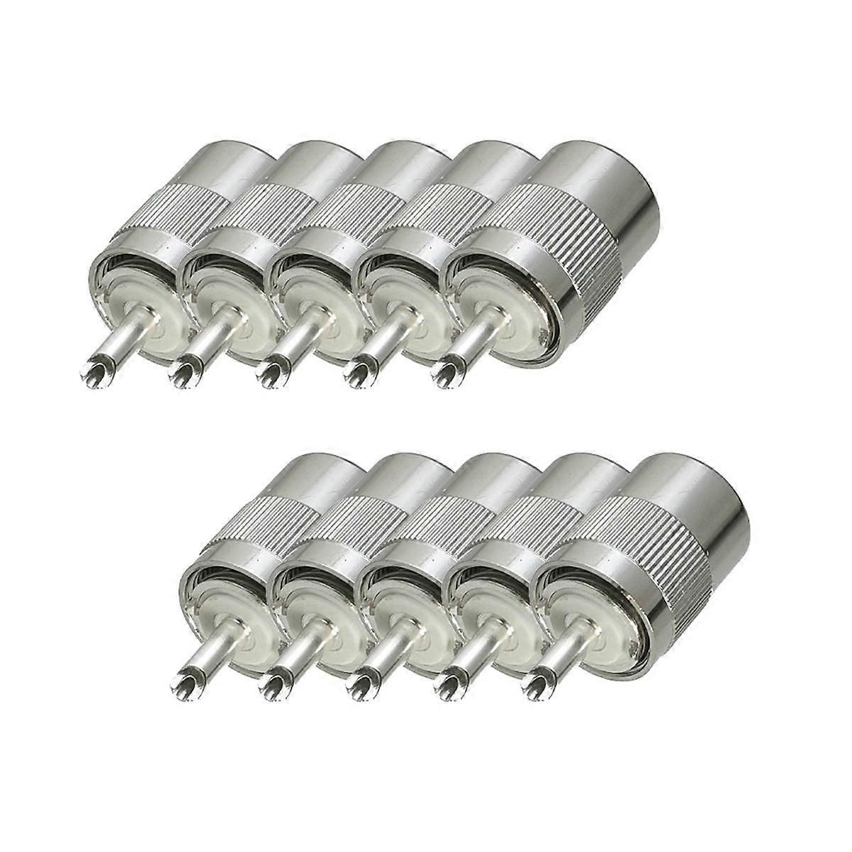 10 db csatlakozó PL259 UHF dugó dugó forrasztó RG58-hoz RG142 LMR195 RG400 kábel sárgaréz