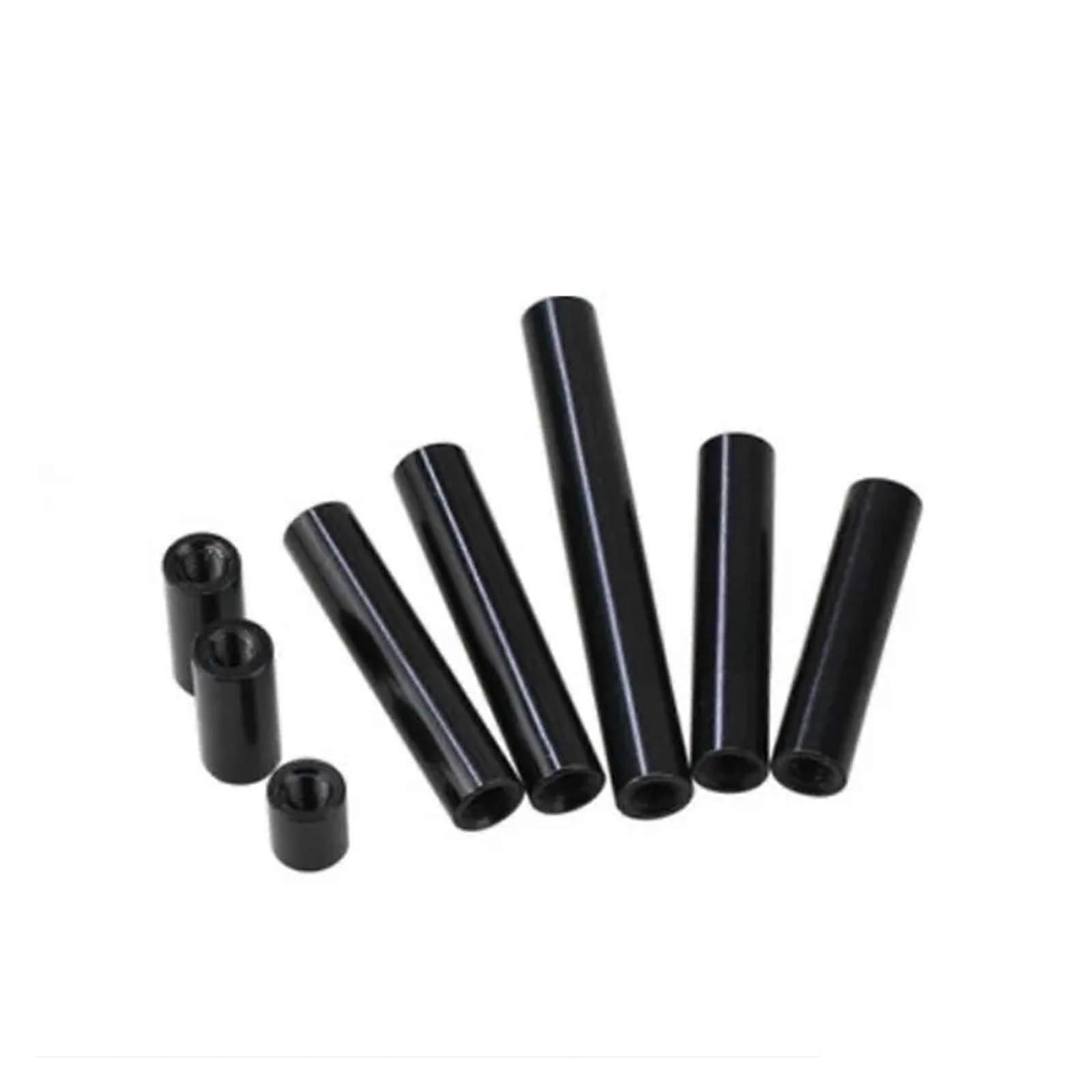 M2 M2.5 M3 M4 M5 Black Round Aluminum Standoff Column Rods 20MM Size Spacer 50PCS Lot for Electronics Projects