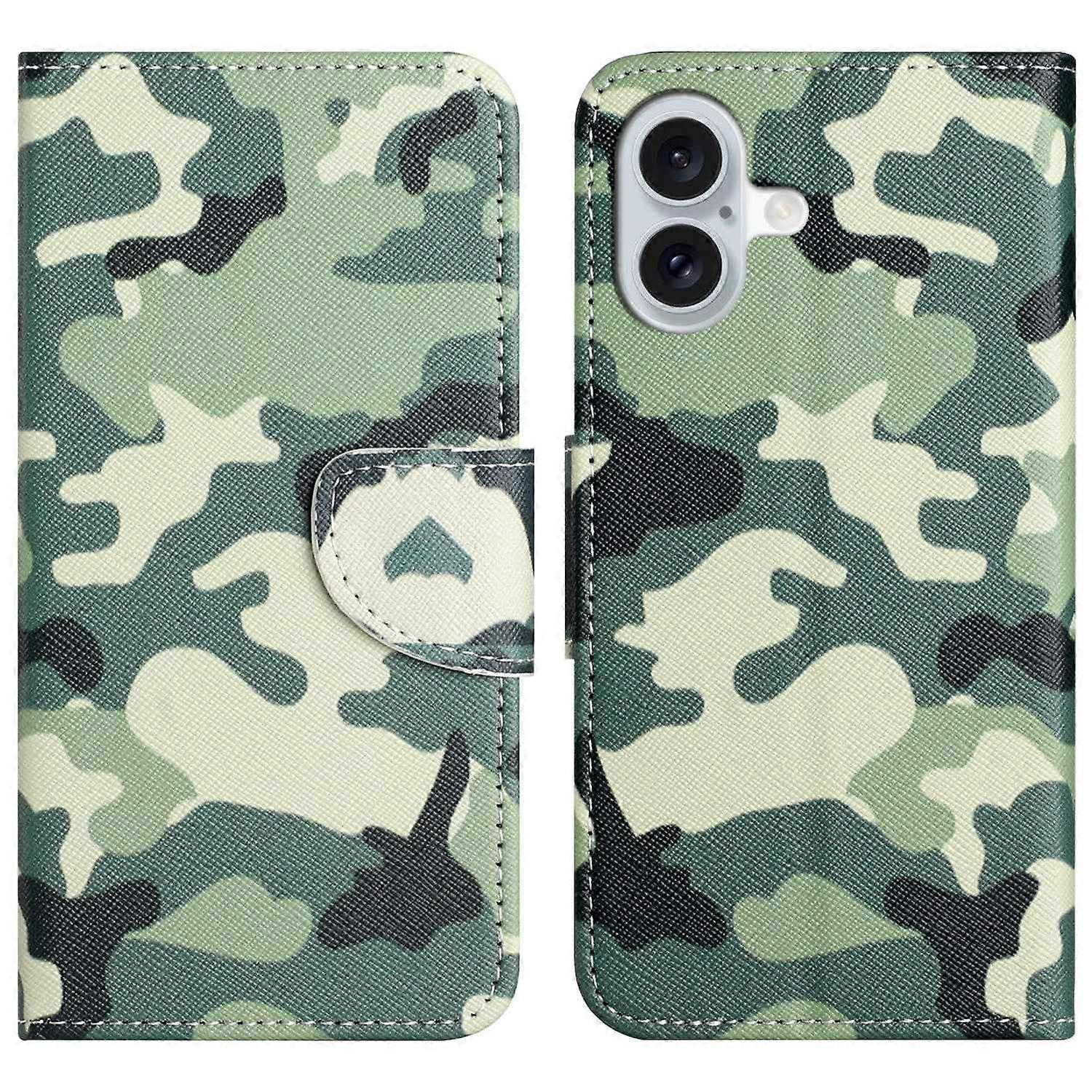For iPhone 16 Plus Case Pattern Printing Cross Texture Phone Leather Cover