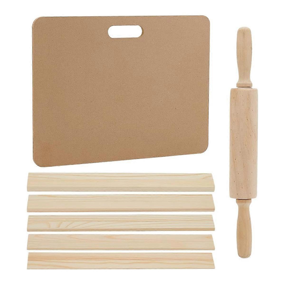 1 Set Ceramic Making Tools Pottery Clay Tools Pottery Clay Sculpting Modeling Tool Sets Wooden Rolling Pin for Sculpture