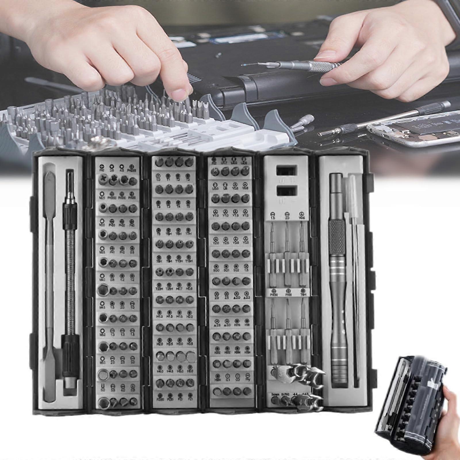 Spring Precision Screwdriver Set, 128 in 1 Precision Screwdriver Set, Cylindrical Kit