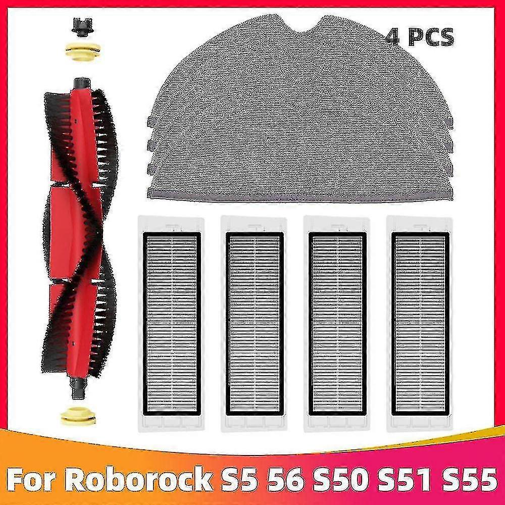 For Robot Vacuum Cleaner Spare Parts Main Side Brush Hepa Filter Mop Rag Xiaomi Roborock S5 S50 S5 Max S6 S6 Maxv S6 Pure E4 E5