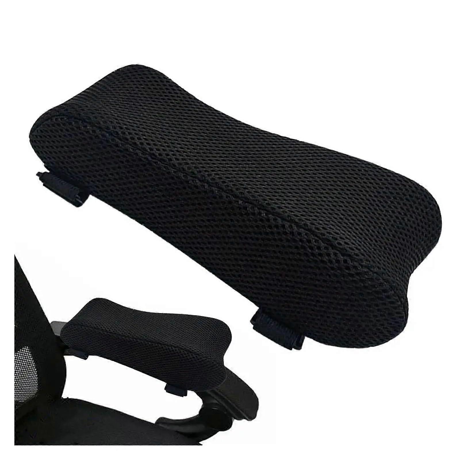 Office Chair Armrest Pads Black, Elbow Cushion Covers for Ergonomic Support, Compatible with Standard Office Chairs