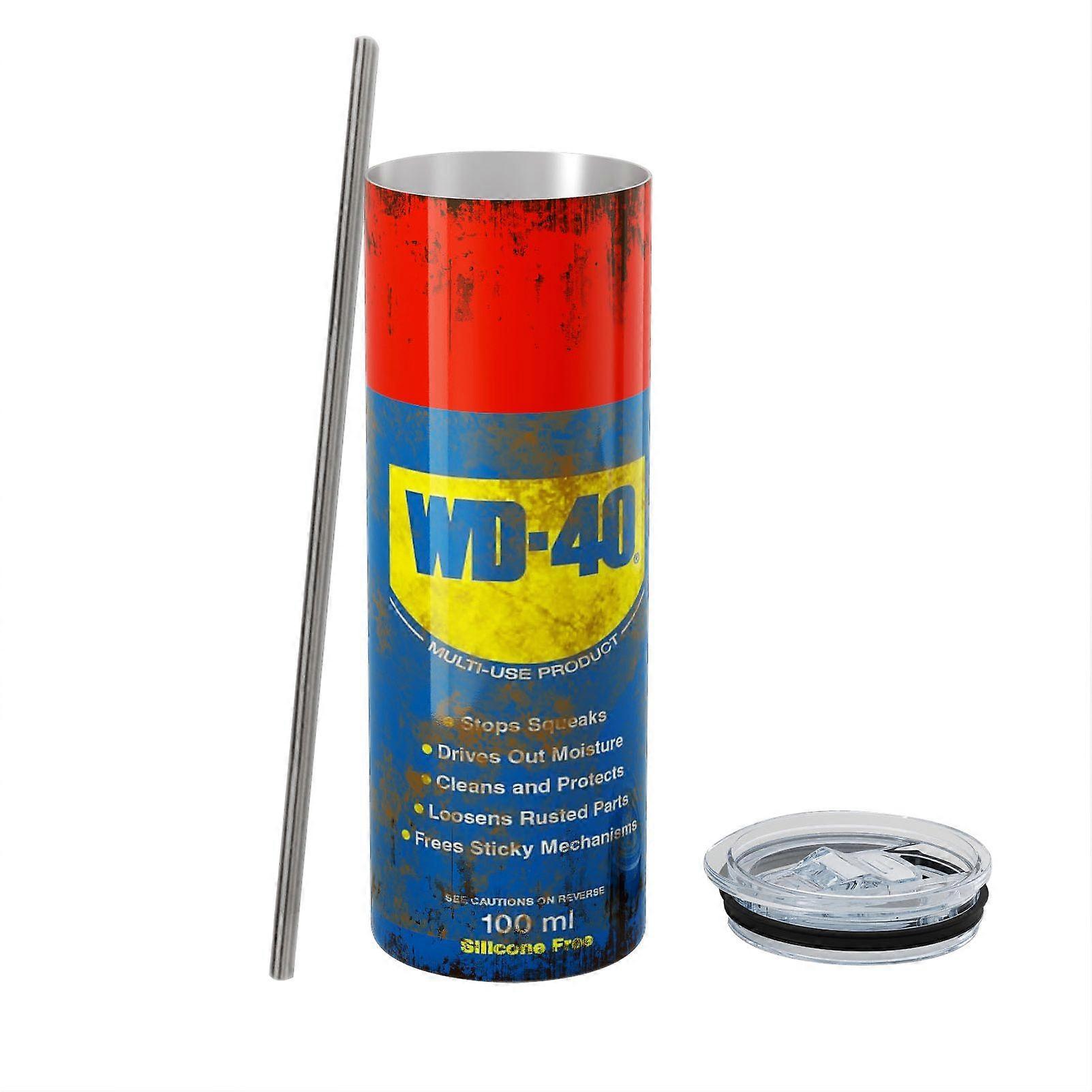 WD-40ダーティパターン魔法瓶カップ、メカニックオイルフィルタービンテージドリンクタンブラーカップ