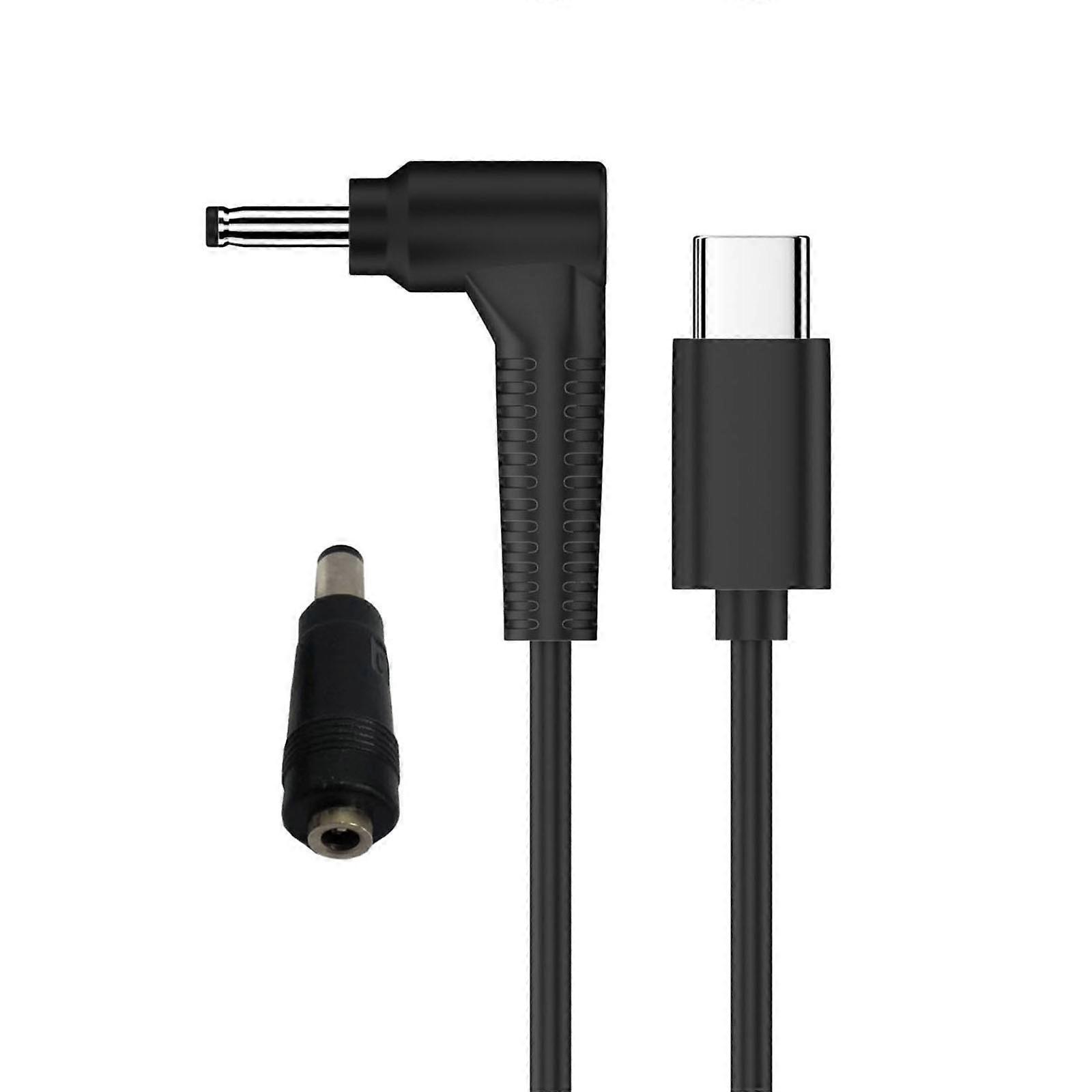 USB C to 3.5x1.35mm Round Hole 3A Power Cable Cord with DC5.5mmx2.5mm Connector Adapter 9/12/15/20V for LED Lights