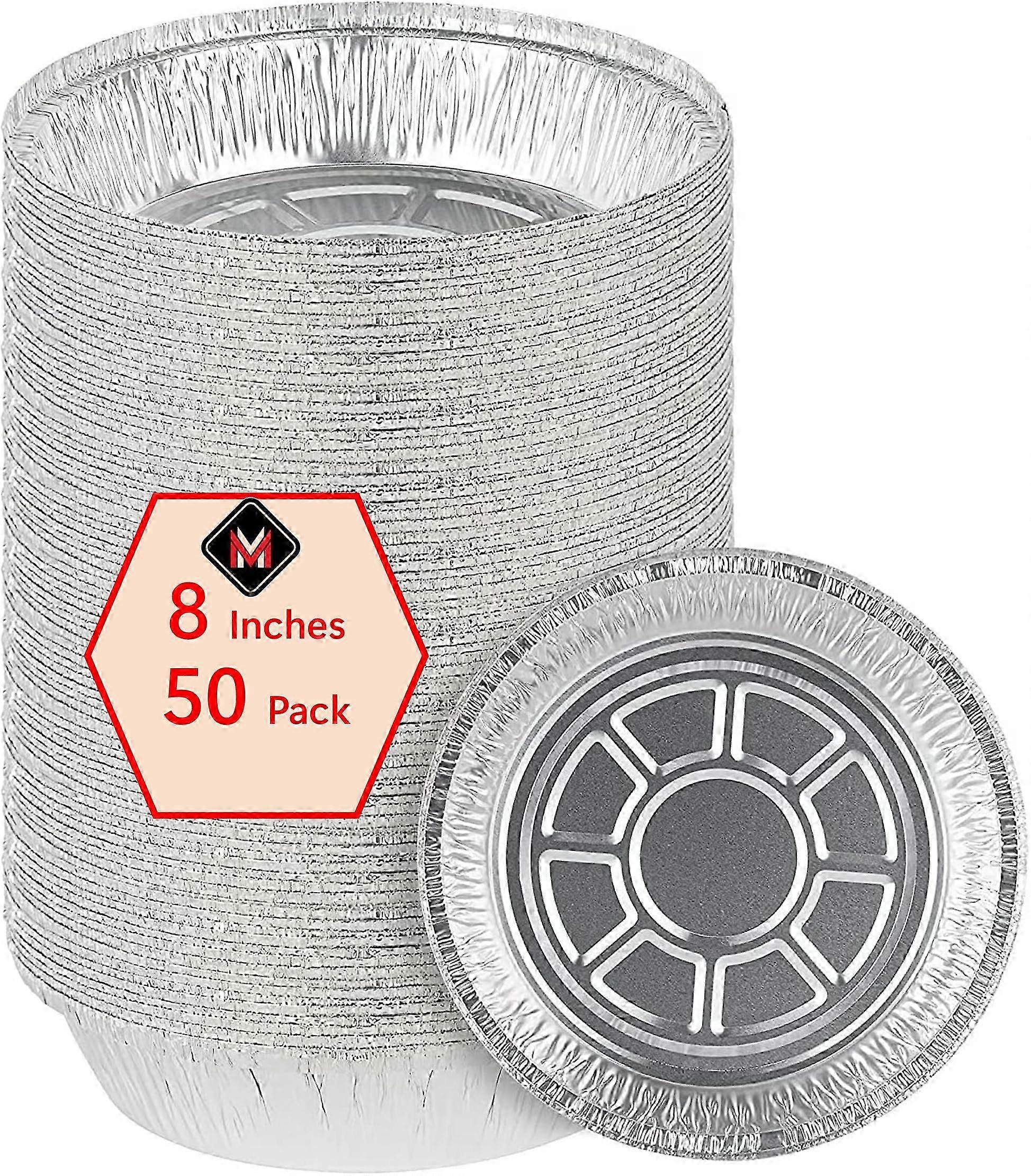 Pacote de 50 Panelas de Alumínio Descartáveis de 8 Polegadas para Assar e Armazenar
