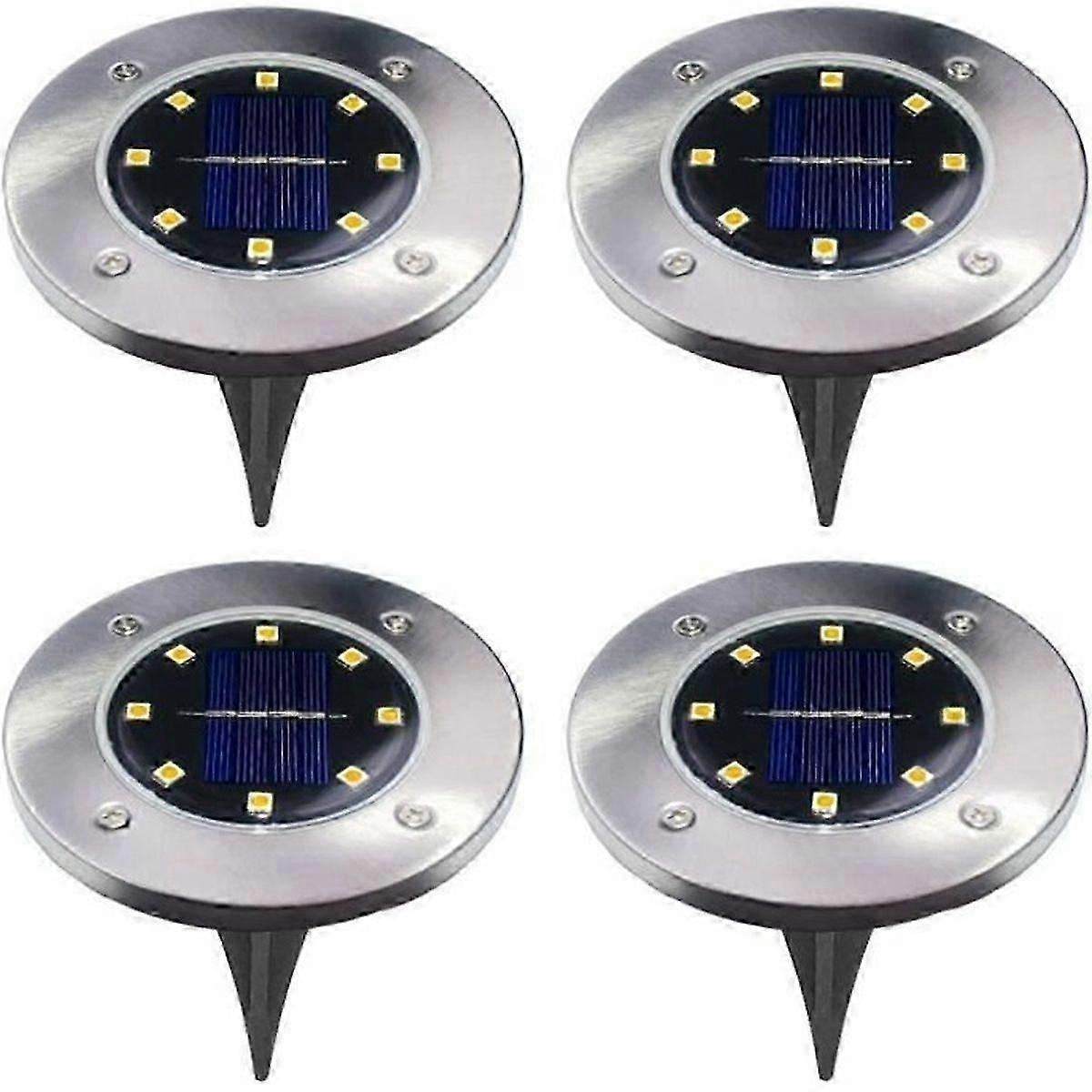 4 יחידות (4led אור לבן)-אור קרקע סולארי 8 חיצוני עמיד למים ip65 אור נתיב סולארי led עמיד למים תאורת חוץ