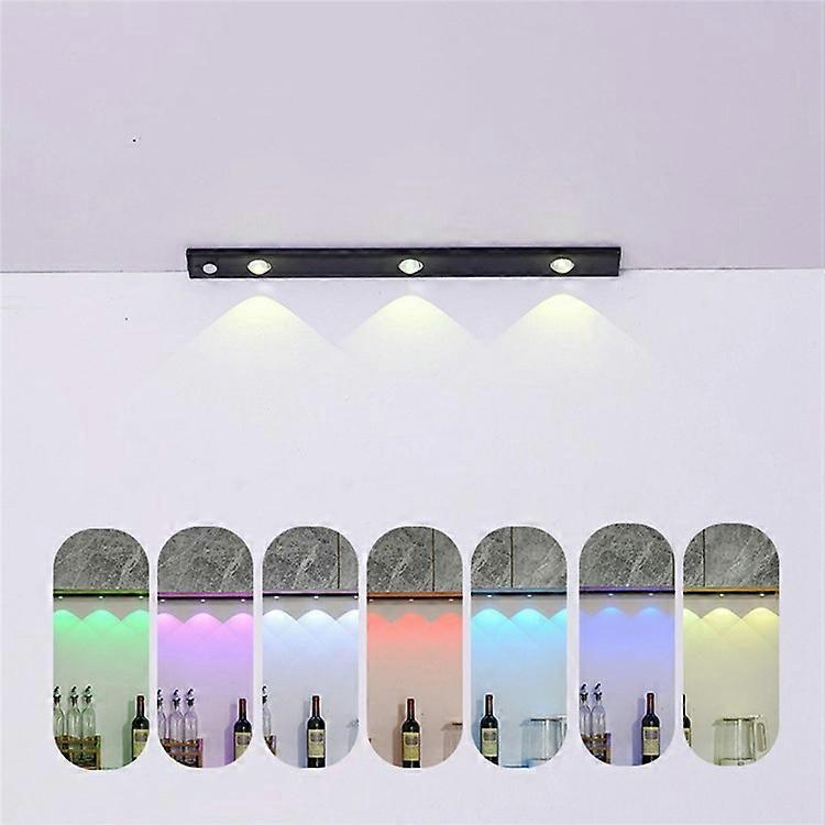 40cm RGB Motion Sensor Closet Light Bar Magnetic Rechargeable Under Cabinet Night Lamp