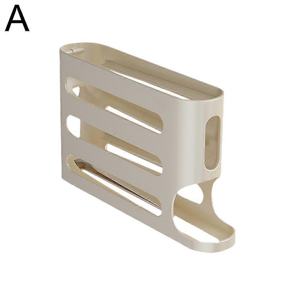 4 Layers Automatic Rolling Egg Holder Rack Fridge Egg Storage Box Conta