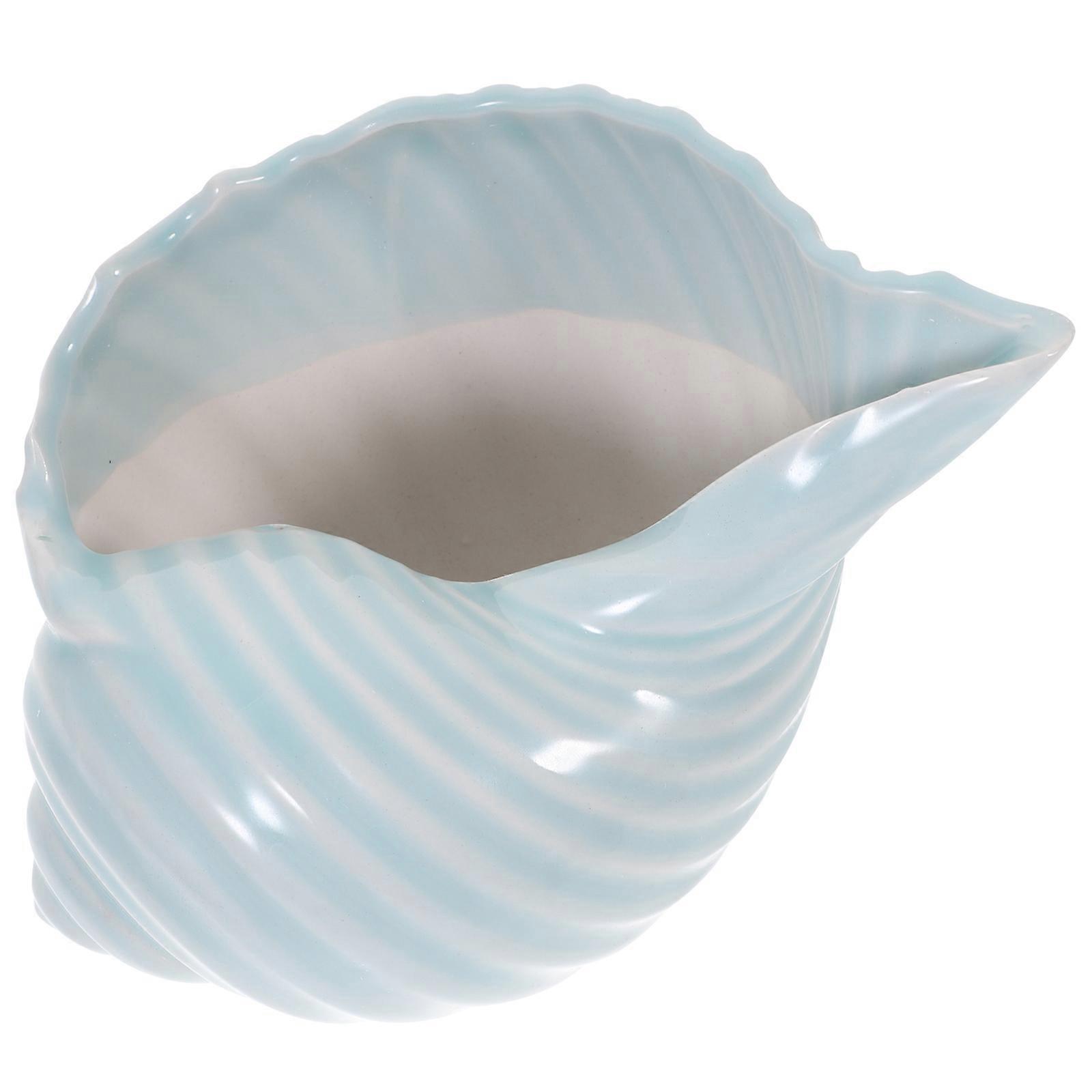 1pc Ceramic Shell Shaped Flowerpot Decorative Plant Container