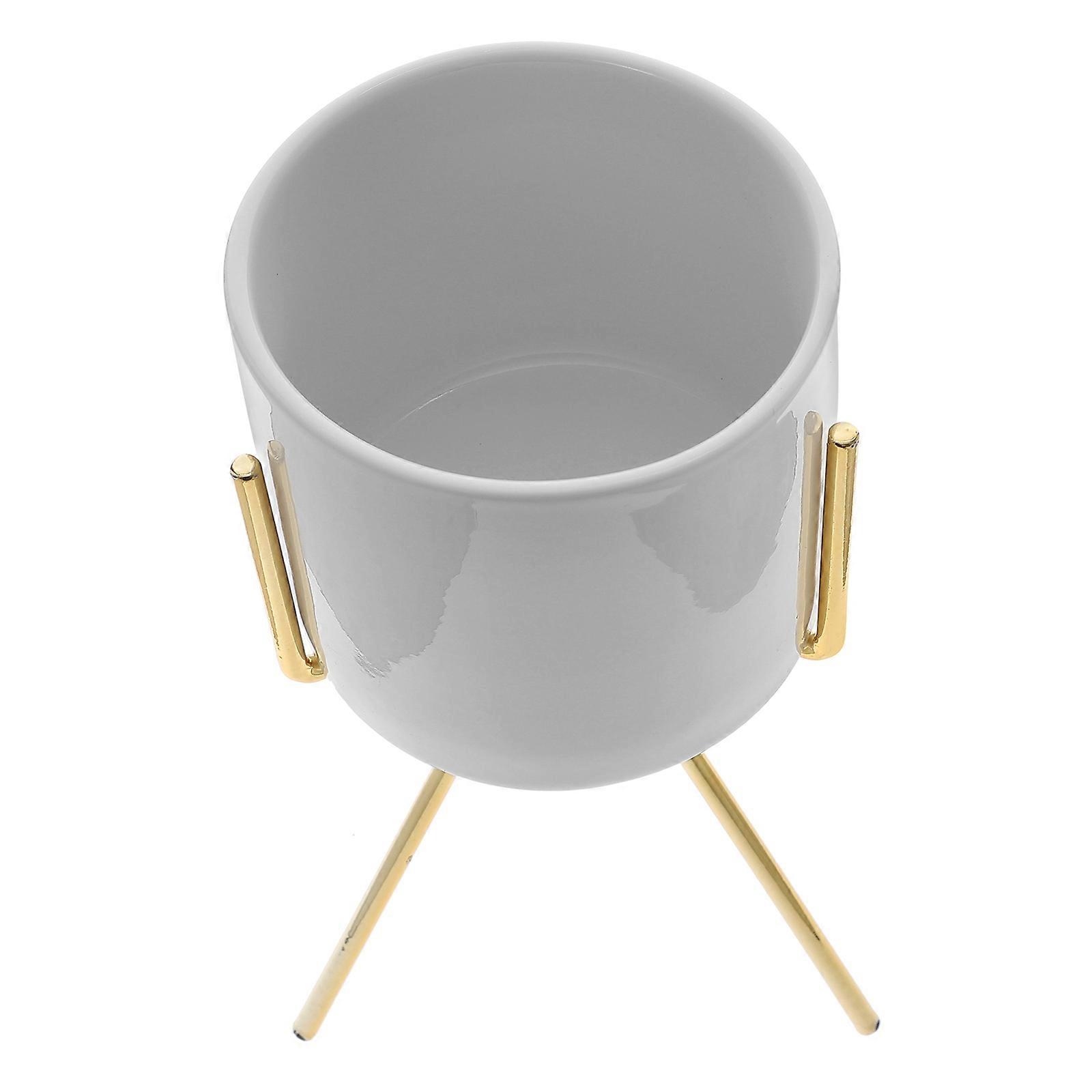 Portable Desk Accessory, Tripod Pen Container Made from Strong Metal, Clutter-Free Design