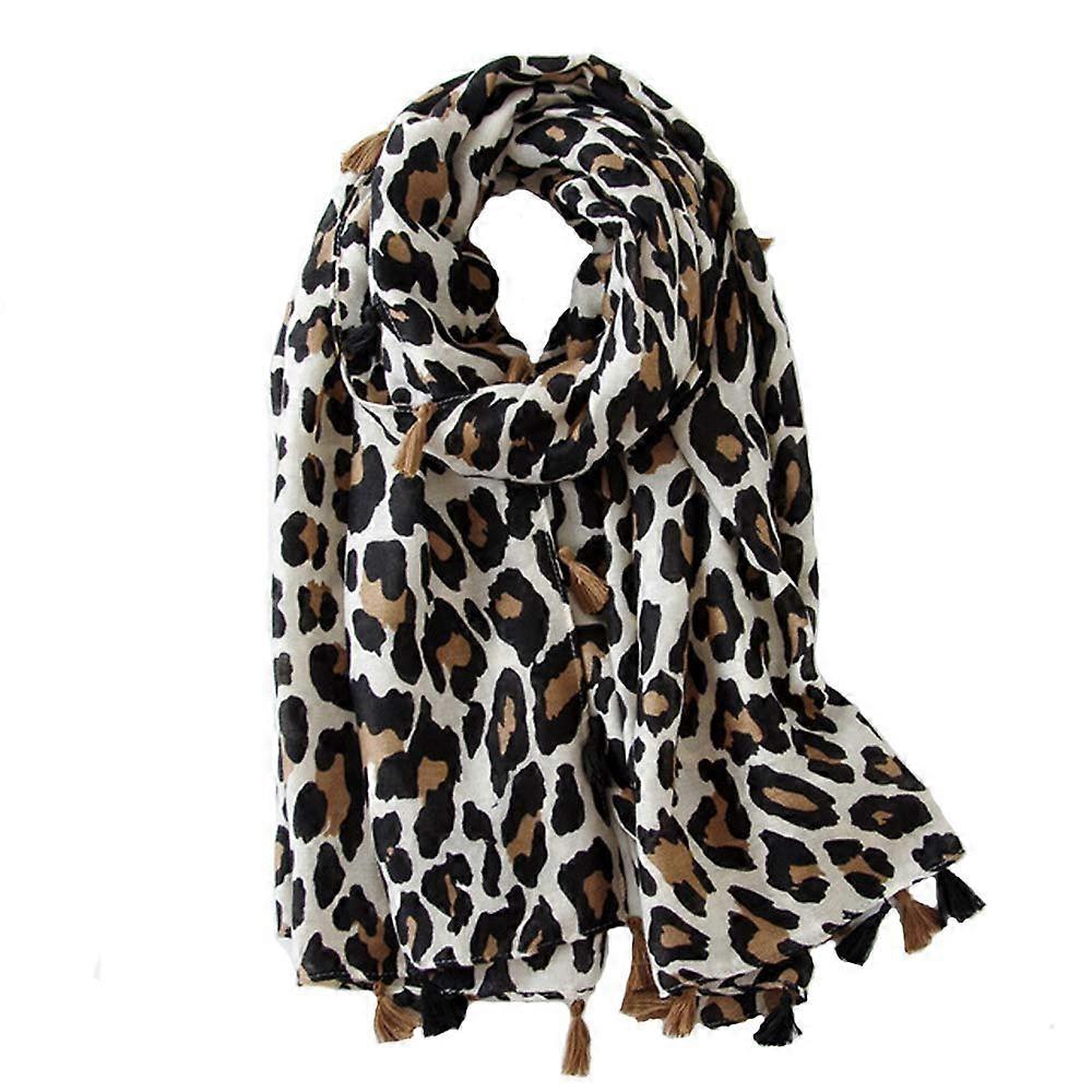 Women's Chic Leopard Pattern Scarf Long Large Animal Print Shawl Wrap Ref: 8329