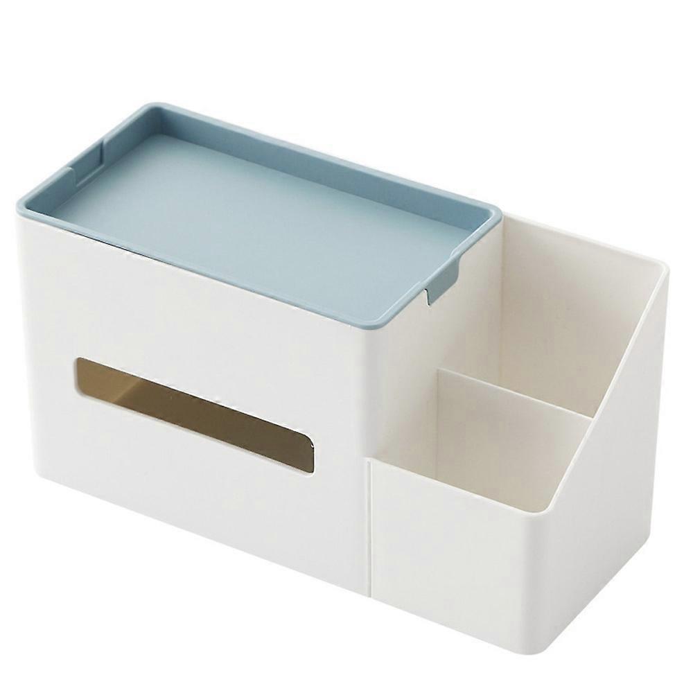 Household Living Room Paper Towel Box, Tea Table Table, Paper Drawer, Sundries Sorting, Storage, Plastic Remote Control Storage Box-Blue
