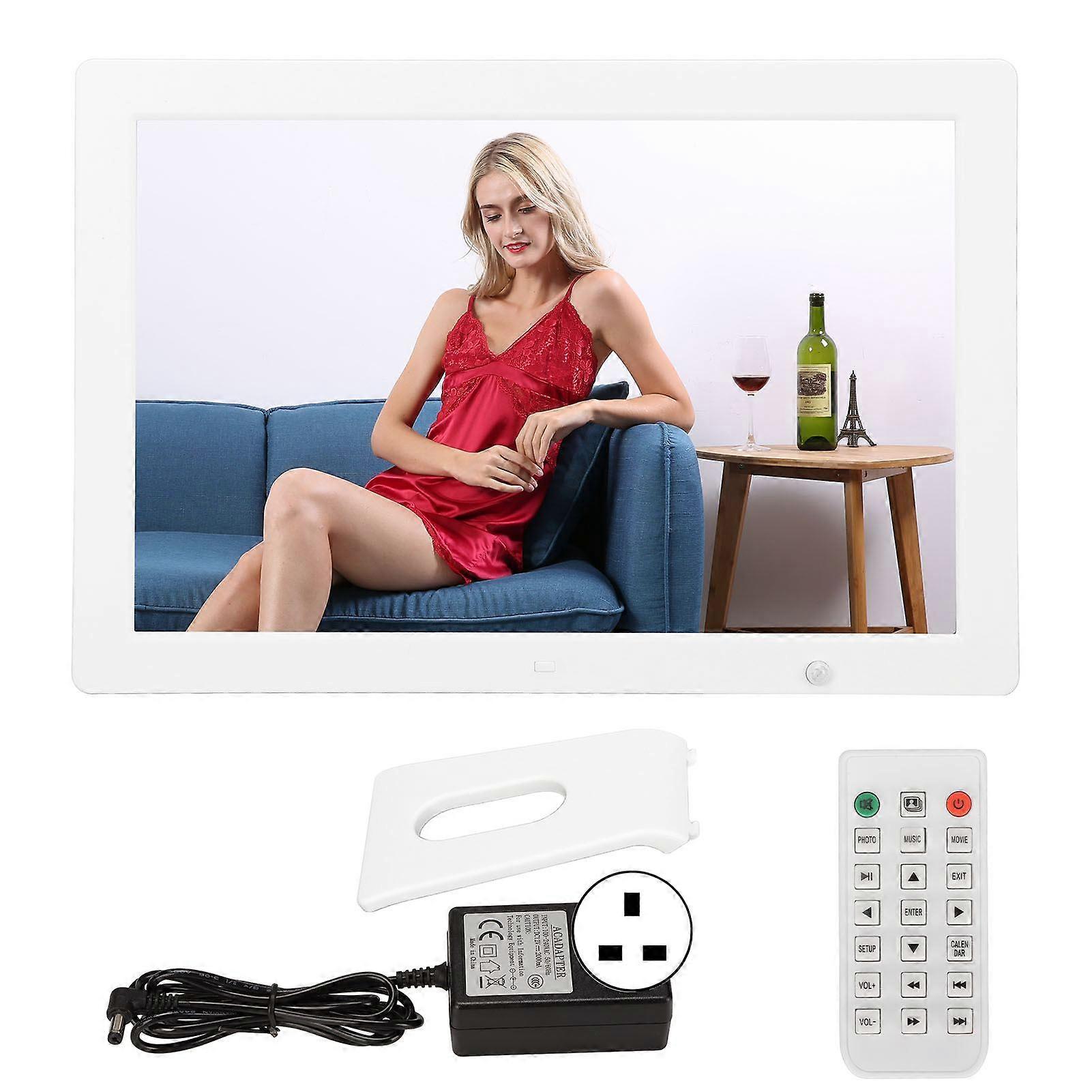 15" HD Digital Photo Frame - Motion Sensor, Video/Music Playback, Clock, UK Plug