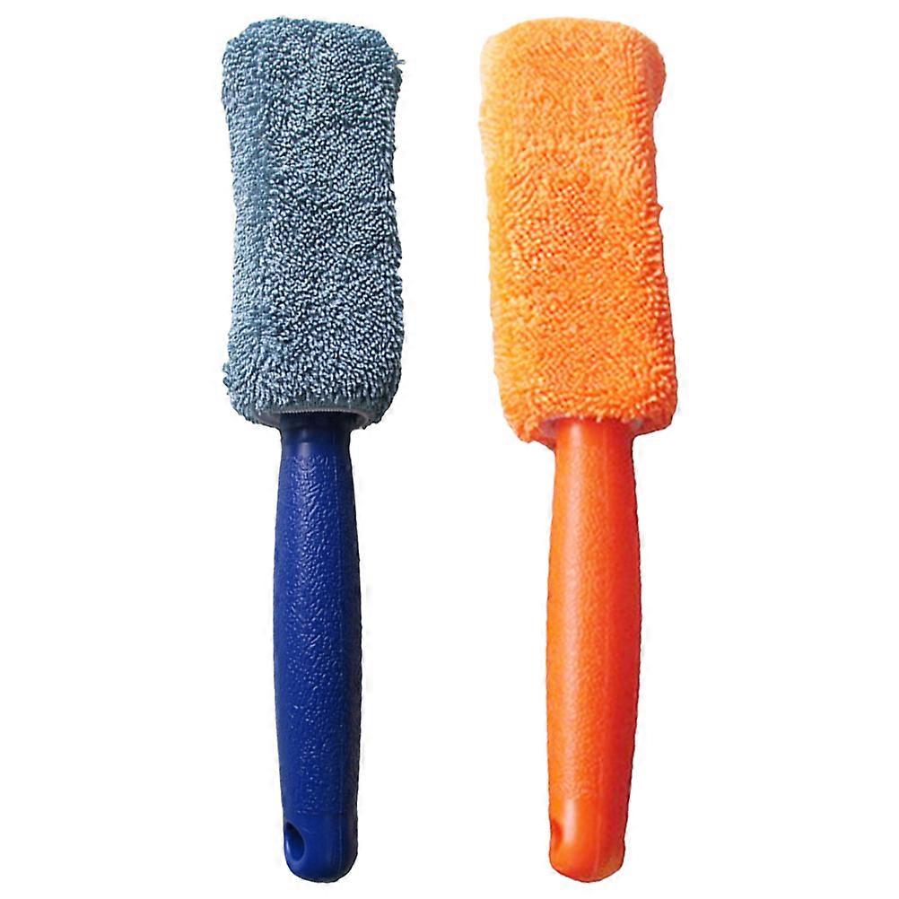 Soft Fiber Long Handle Tire Brush Set for Car Detailing Durable Wheel Cleaning Tool for Rims, Gentle on Paint, Home & Professional Use