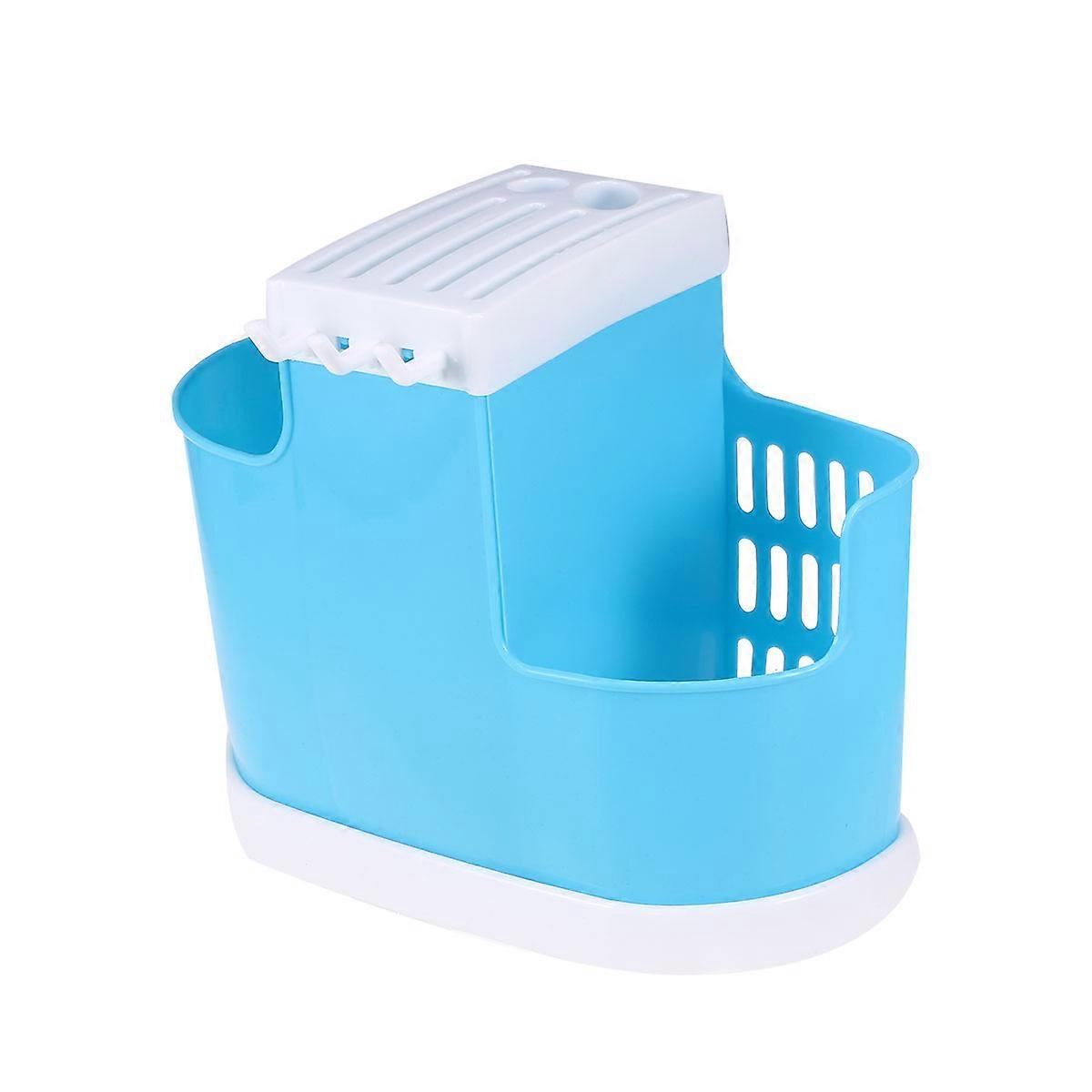Chopstick Drying Organizer Storage Rack Rectangular Hollow Design Home Use 28x12cm 1Pcs