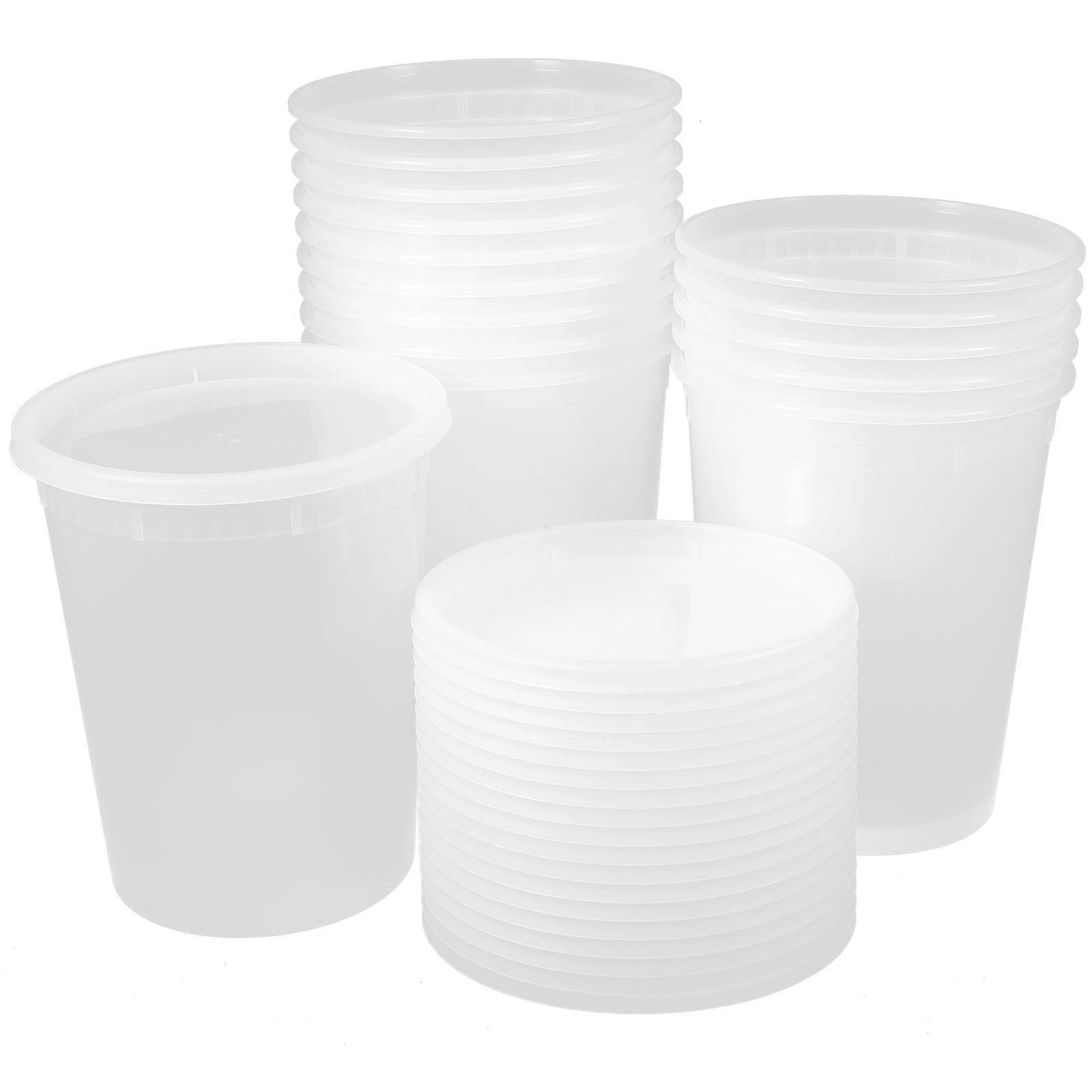Portion Cups With Lids Suitable For Takeout Transparent Material Leak Proof 14.00X11.50X11.50CM 20Sets