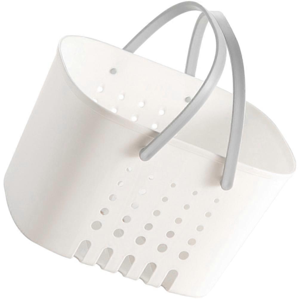 Bathroom Shower Accessory Portable Plastic Bin With Handle For Bathroom Use Grey 25x18cm Storage 1Pack