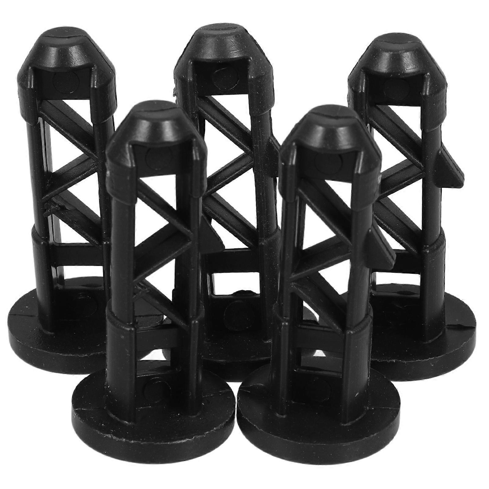 Trash Can Latch Fittings for Outdoor Dustbins – 5PCS Black Plastic Lid Covers for Garbage Cans, Waste Bins, and Trashcans with Lids