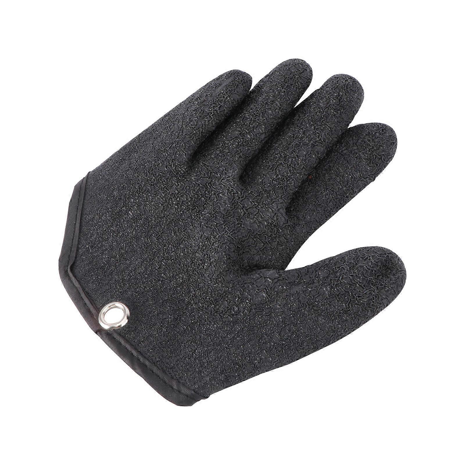 Fish Catching Gloves Skidproof for Men Indoor Fishing Accessories Black Size 2 1Pc