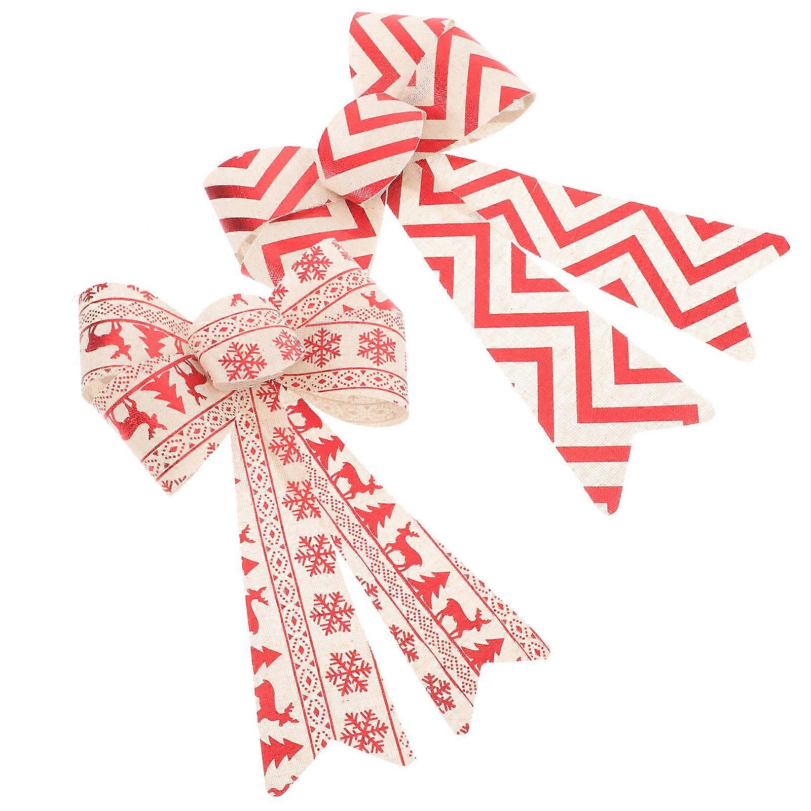 Tree Topper Bow Christmas Bows Christmas Tree Topper present Basket Decorative Assorted Color 25x7cm 2Pcs