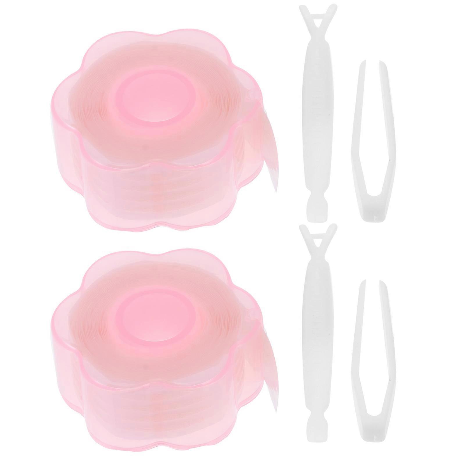 Eyelid Sticker Double Eyelid Tapes Olive Shape Pink Natural Look Create Double Eyelids 2 Sets