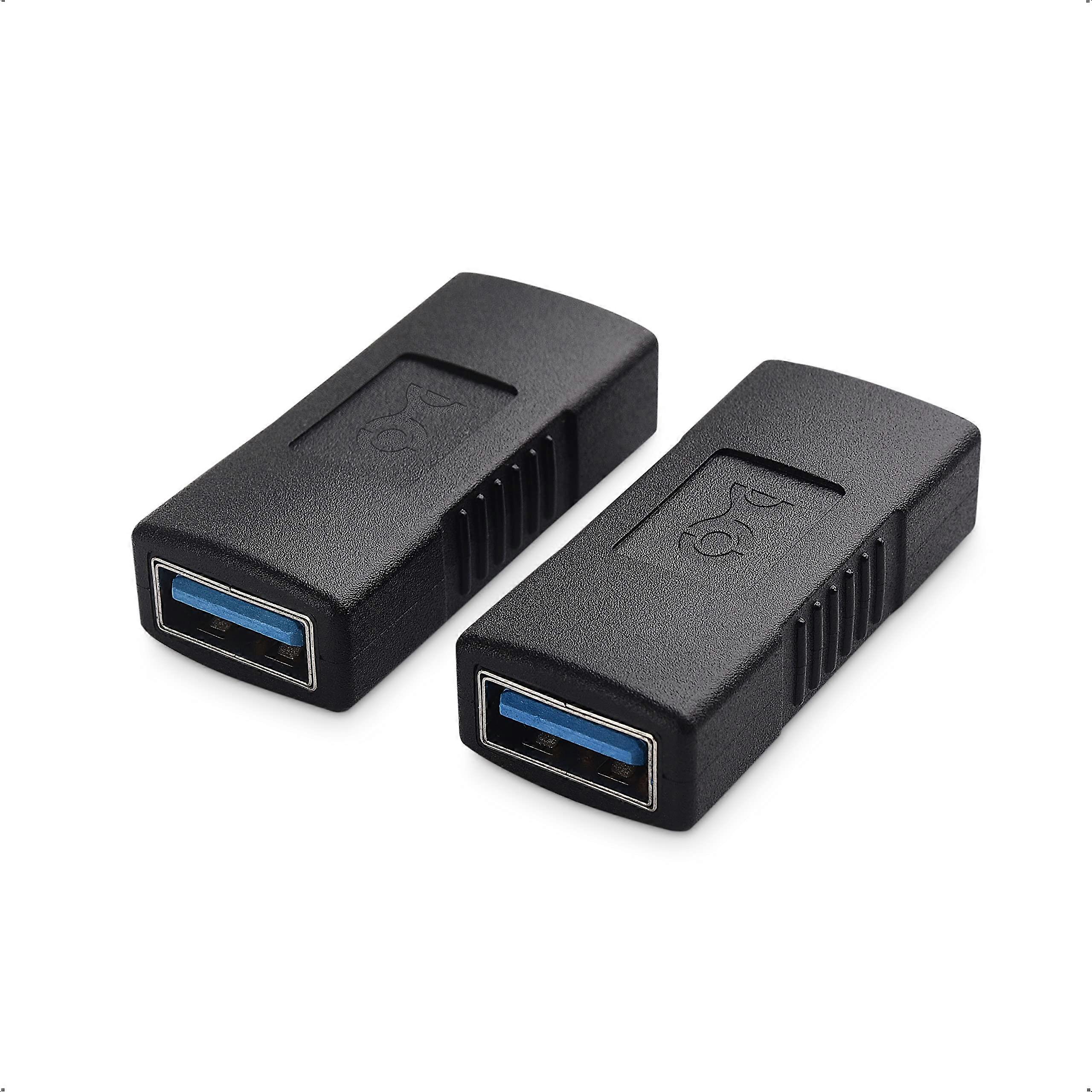 USB 3.0 Coupler 2 Pack, USB A Female to A Female Adapter, High-Speed USB Connector for Data Transfer and Charging